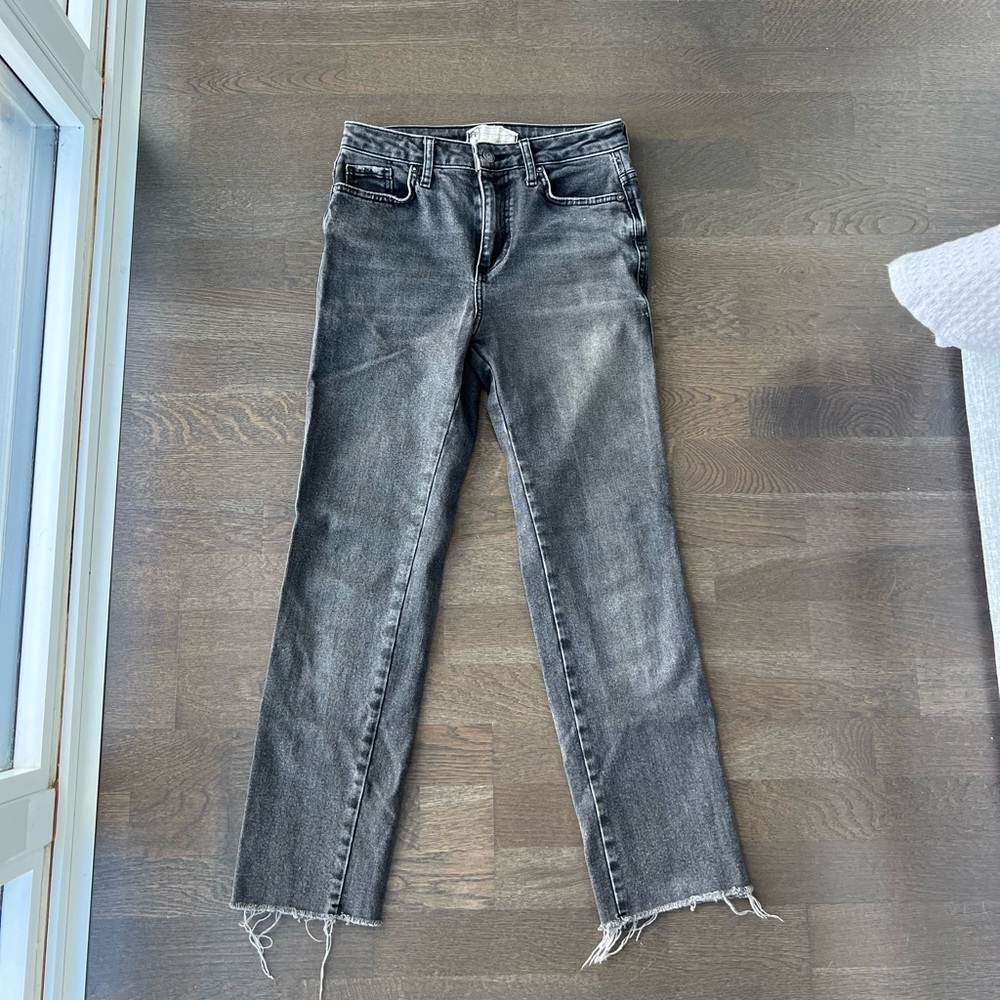 Free People Black Straight Leg Jeans